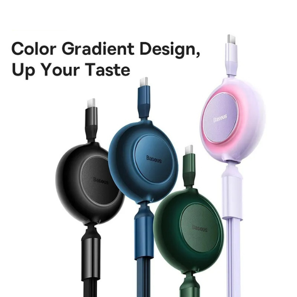 Retractable 100W 3 in 1 Fast USB Cable | TYPE C , Micro , Apple