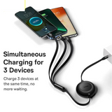 Retractable 100W 3 in 1 Fast USB Cable | TYPE C , Micro , Apple