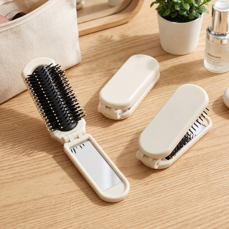 2 in 1 Foldable Brush With Mirror