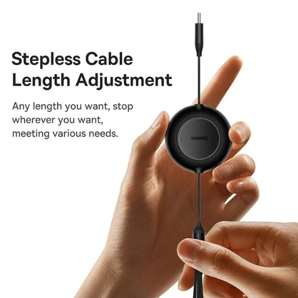 Retractable 100W 3 in 1 Fast USB Cable | TYPE C , Micro , Apple