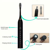 Rechargeable Electric Toothbrush with 3 Replacement Brush Heads
