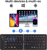 11 Inch Foldable & Rechargeable Bluetooth Keyboard With Free Phone Stand