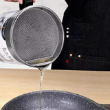Easy Kitchen | Stainless Steel Oil Filter Pot | Non slip Handle for Frying and Cooking