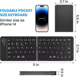 11 Inch Foldable & Rechargeable Bluetooth Keyboard With Free Phone Stand