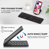 11 Inch Foldable & Rechargeable Bluetooth Keyboard With Free Phone Stand