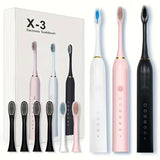 Rechargeable Electric Toothbrush with 3 Replacement Brush Heads